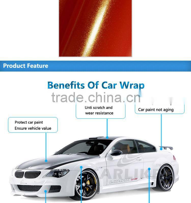 Factory Price Yellow Colored Glitter Sanding Vinyl Car Wrap Sticker