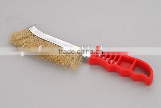plastic handle brass wire brush