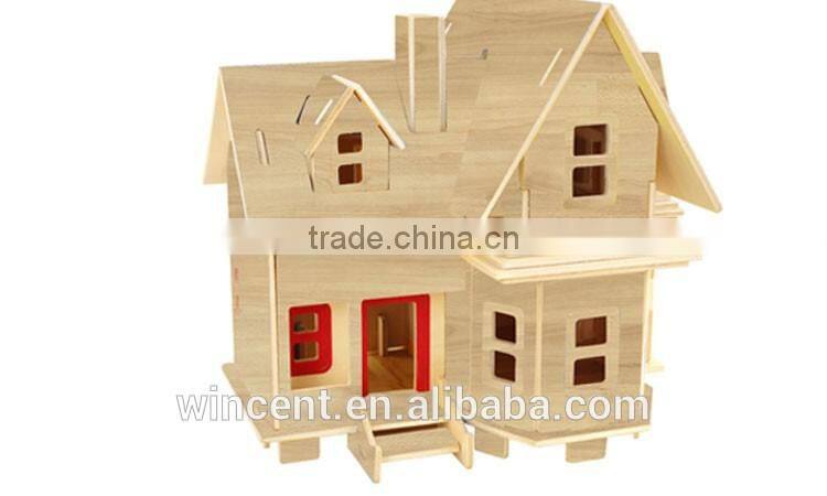 School Kids Toy Self-Assembly House 3D Wood Puzzle