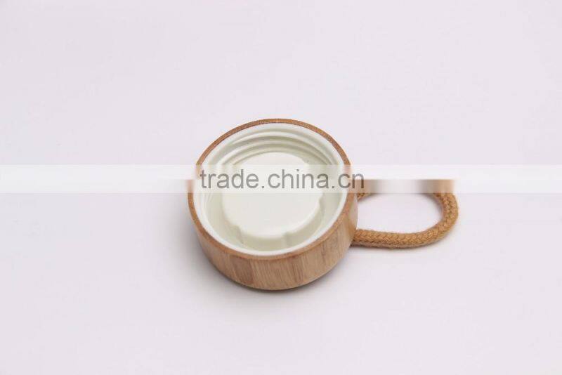 Double Wall Borosilicate Glass Tea Coffee Bottle with Bamboo Lid