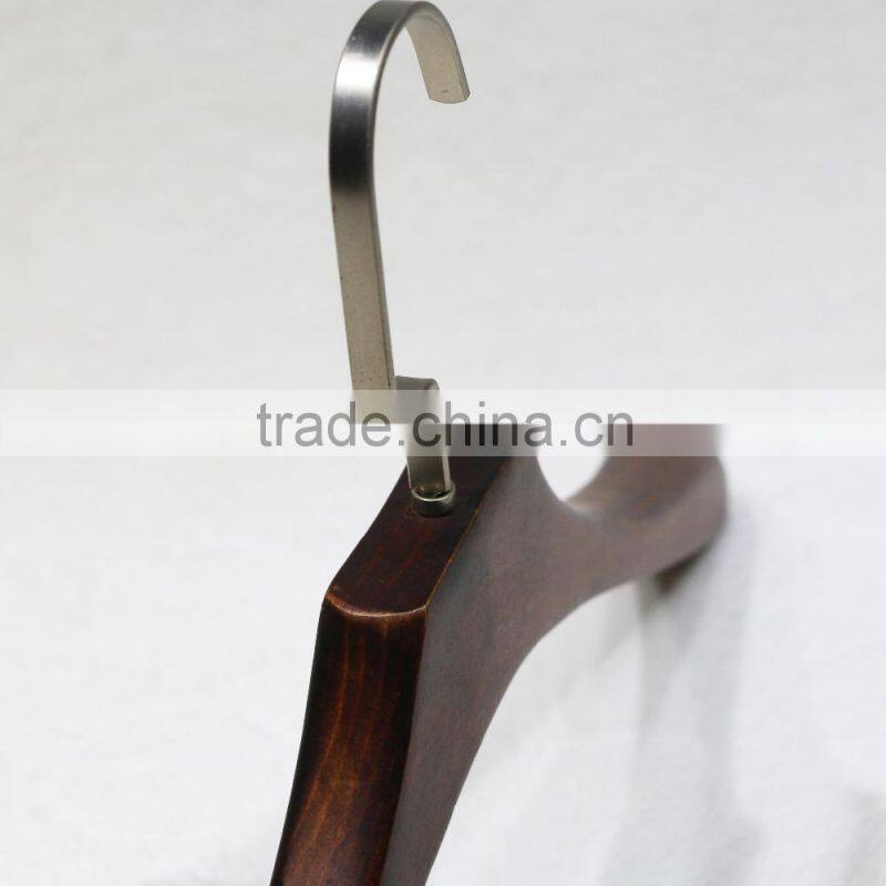 Senior classic brown wooden hanger for clothes