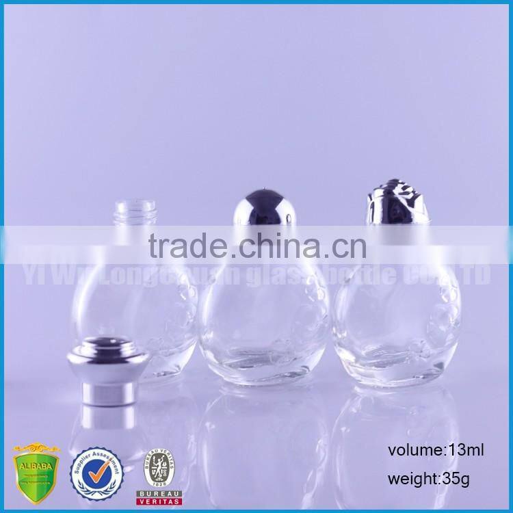 Clear Round Empty Liquid Glass Bottles 13ml with Child Proof Cap