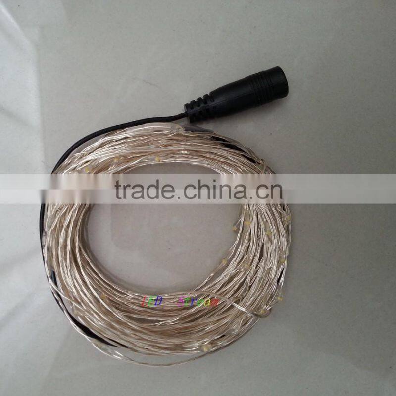 10M 100 Leds silver and copper wire mini string fairy lights with 4 customerized plug adapter