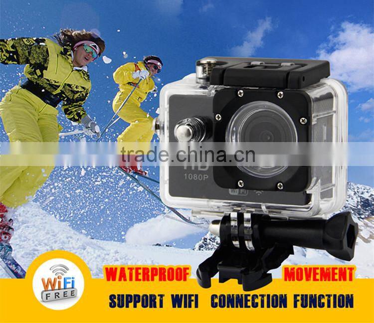 170 Degree Ultra Wide Angle 1080P Action Camera With WiFi Function