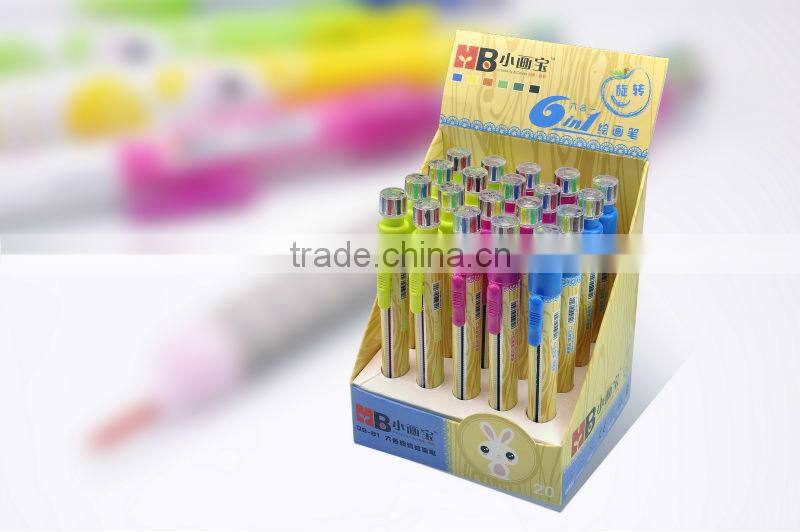 Wax color pencil, multi color pencil, wax color crayon