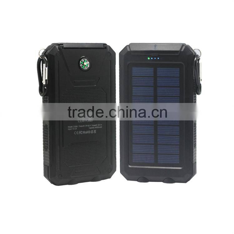 Universal portable compass usb 8000mah waterproof mobile phone powerbank