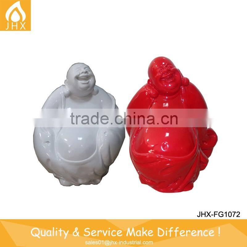 Laughing Happy Red Buddha Statue For Outdoor Decor