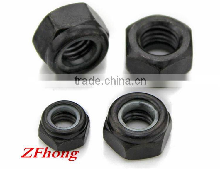 din985 m2, m2.5 , m3 , m4, m5, m6, m8 Black hex nylon lock nut