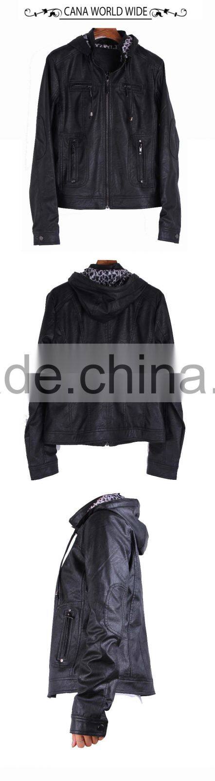 2015The new ms han edition cultivate one's morality short locomotive leather coat female big yards