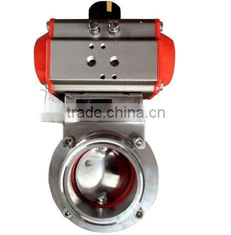 Stainless steel sanitary pneumatic thread butterfly valve