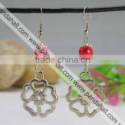 Fashion Glass Pearl Earrings(EJEW-JE00498)
