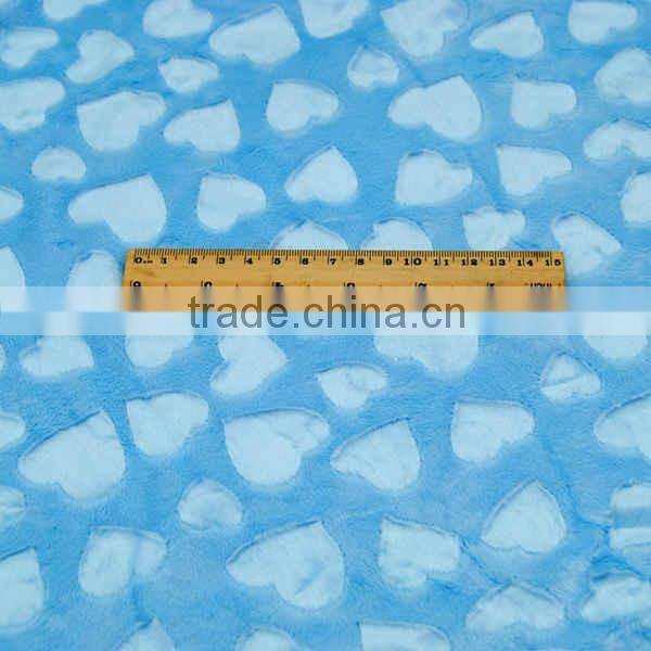 Wholesale High Quality 12 Colors in Stock Minky Heart Emboss Velboa