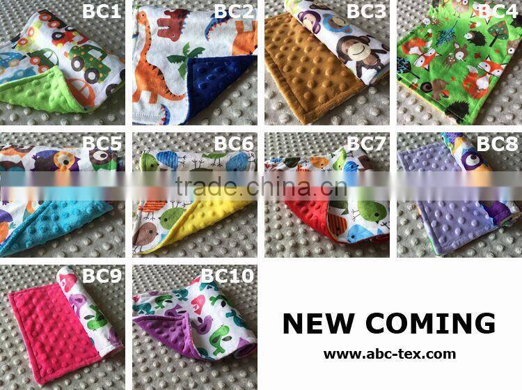 100% Polyester Non Disposable Violet Minky Baby Burp Pad for Infant