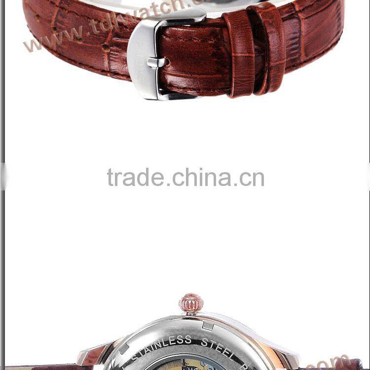 Genuine Leather Nice Peacock Dial Fashion Wrist Watch