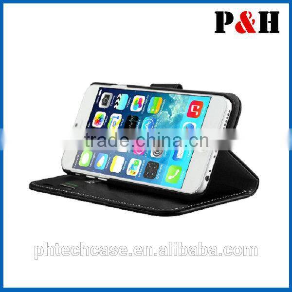For iphone 6 leather case card slot flip leather PU case wholesale phone case