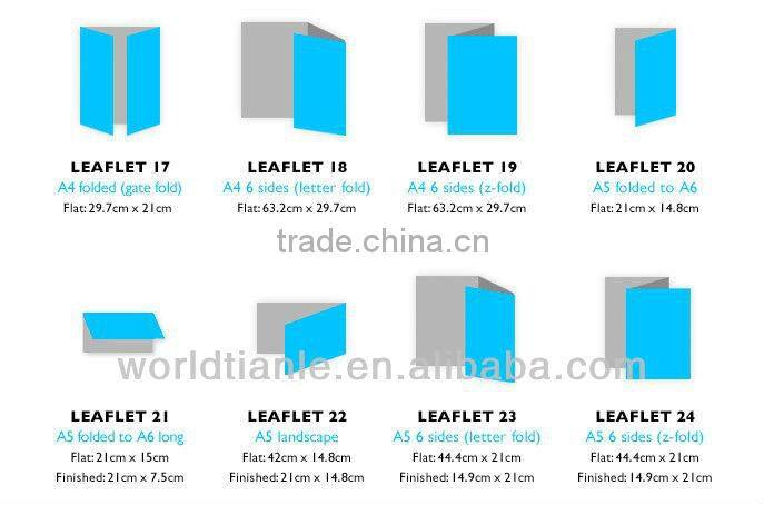 2013 Hot Sales! A4 Size full color printing folded Leaflet for hair dying