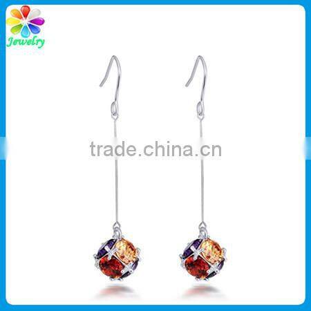 Cheap ball crystal ball silver hook crystal drop earring