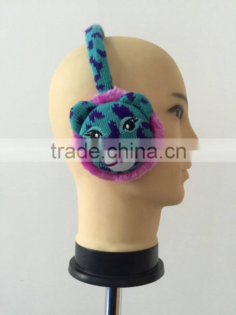 Fox / owl / Rabbit / Leopard Cartoon children knitted plush winter Warm children Telescopic earmuffs 2016 children accessories