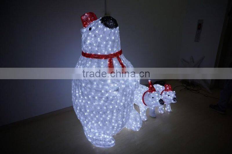 New product for 2016 big white bear 3d deco lights