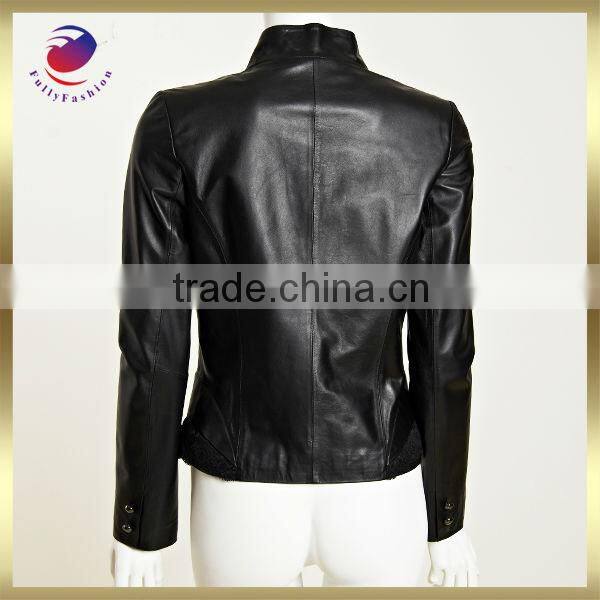 100% pu synthetic leather ladies pu leather jacket