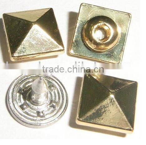 High quality 8*8mm spuare shape metal rivet for garments