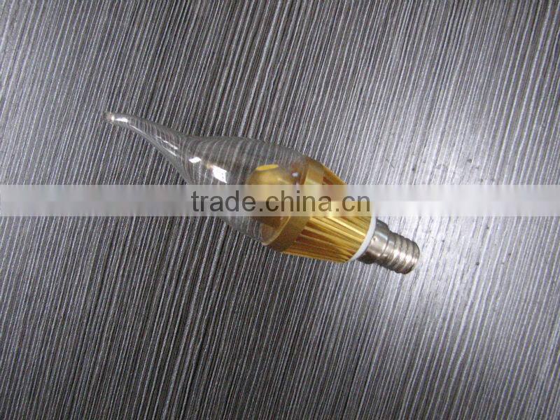 E14/E27 6 SMD 5730 candle bulb silver/golden illumine lighting