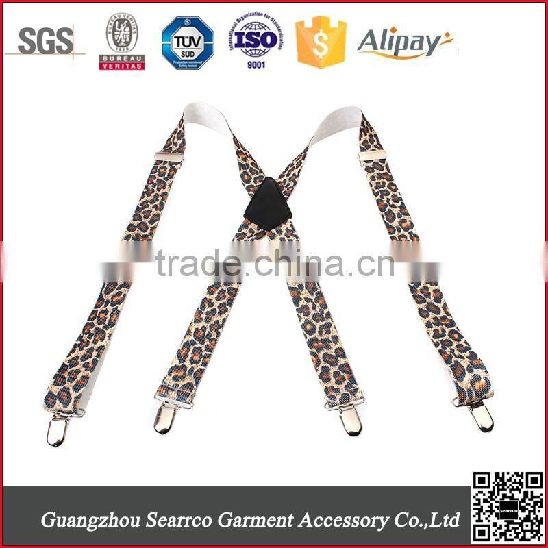Mens custom personalized printing elastic suspenders