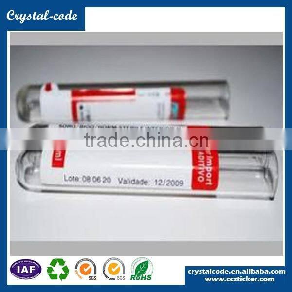 Serial number removable heat-resistant low temperature label for test tubes