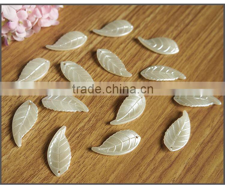 star light new arrival big size leaf shaped loose Pearls For DIY use Plastic pearl sew on beads accessory factory
