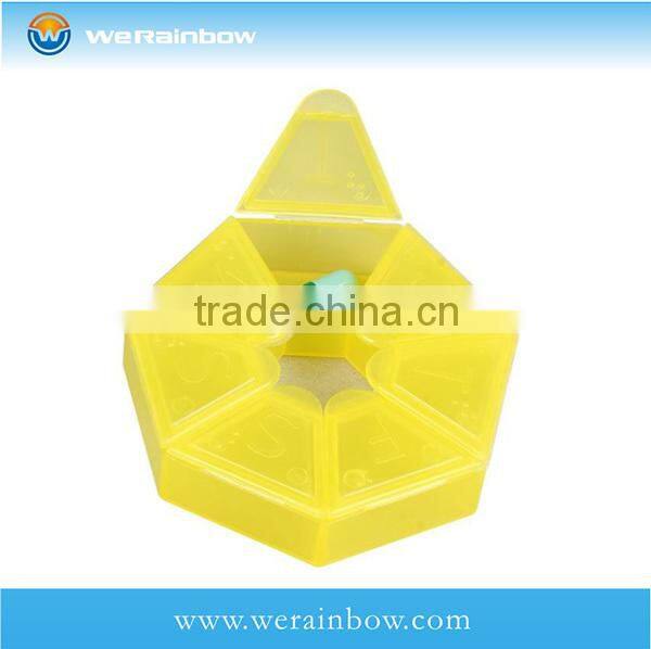 custom plastic 7 days round pill box