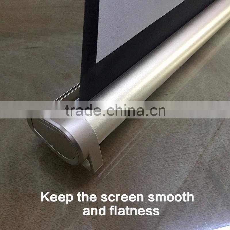 Golden Pink portable mini projector screen table roll up HD 3D screen for business presentation small team meeting 30" 40" 50"