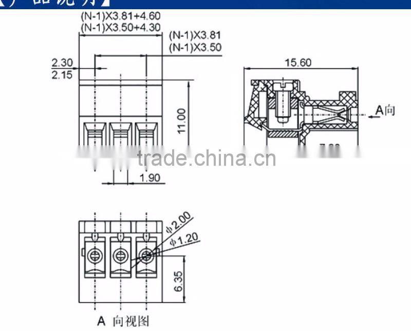 Factory Cutsom 2 3 4 5 6 7 10 Pin Screwed Pluggable 3.50 3.81 5.08 7.50 7.62mm PCB Terminal Block