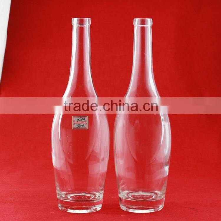 beautiful glass wine bottle rum bottle with cork screw top liquor bottle 700ml