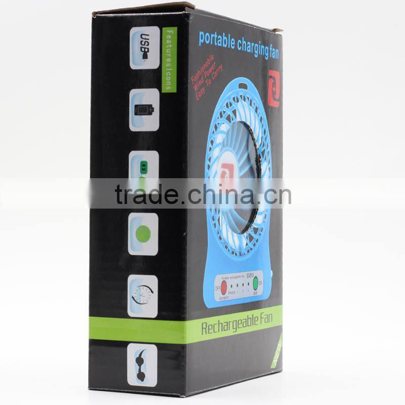 2016 Promotional Mini USB Portable Charging Fan With Led Torch