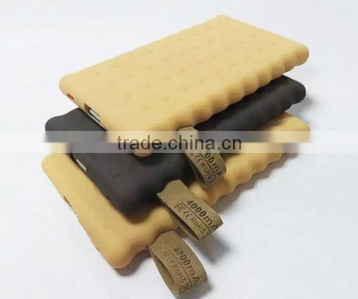 2015 rechargeable ultra thin 4000mah cookie power bank for us market
