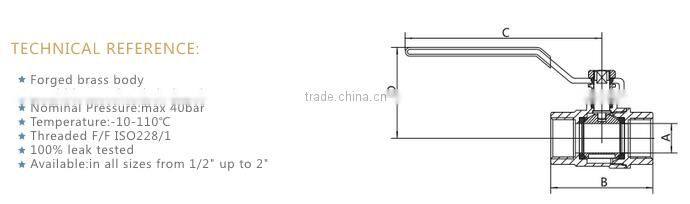 ART.1001 Manufacturer wholesale 1/2" 3/4" 1" manual operated forged brass ball valve for water oil gas air price made in china