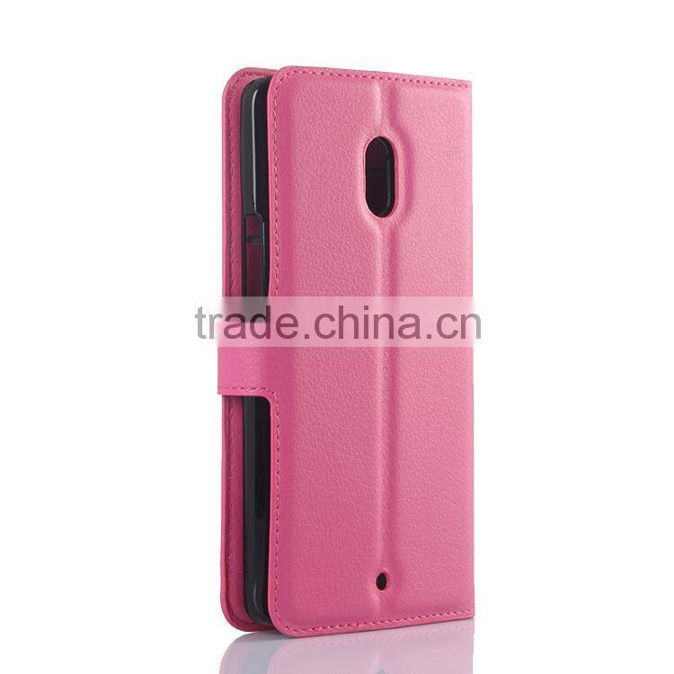 2015 New Arrival Stand Wallet Lychee Leather phone case for Motorola Moto X Play