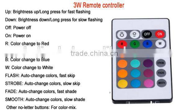 alibaba express 110v 220v 3w color remote led bulb