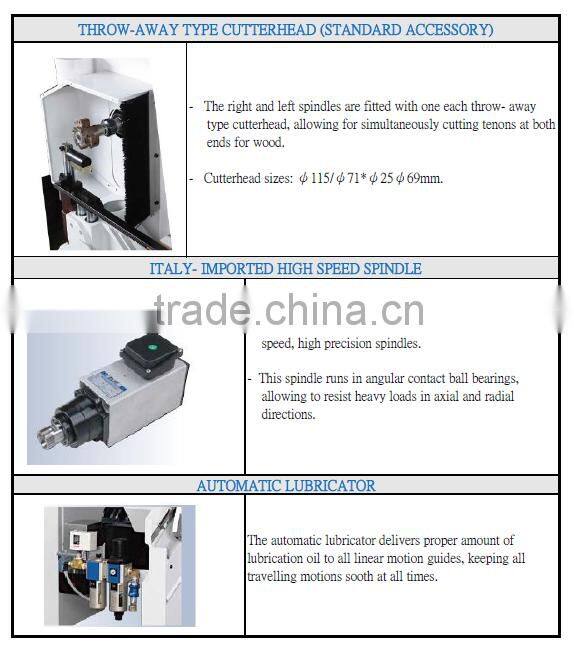 combination woodworking 9 axis double end tenon machinery