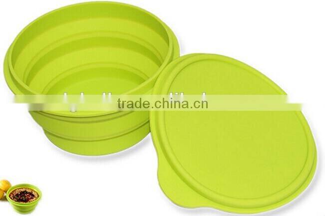 Microwave Oven Safe Silicone Collapsible Snack Box Lunch box Collapsible Snack Box travel bowl