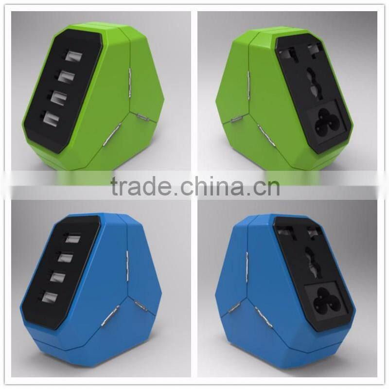 China supplier 3.1A 4 usb port wall charger led traveal charger usb hub