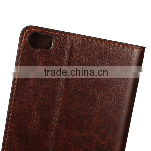 Fashionable Popular Magnetic flip leather wallet case with card slots luxury leather case for Huawei P8 Max fast delivery