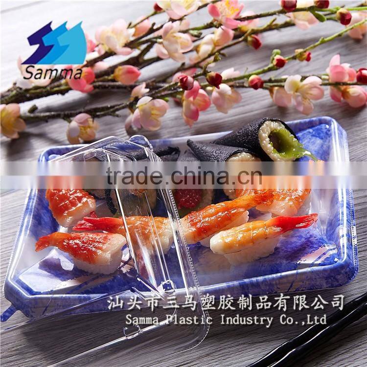 KW-0015GA sushi container/eco-friendly square sushi party tray