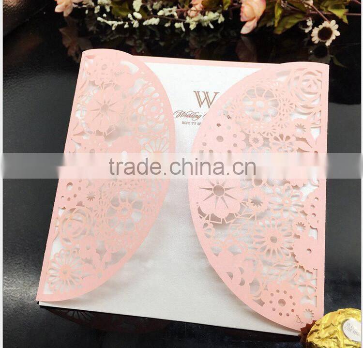 Unique inexpensive laseer cut wedding invitation cards