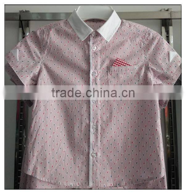 2015 new style 100%cotton fashion boys fancy shirts