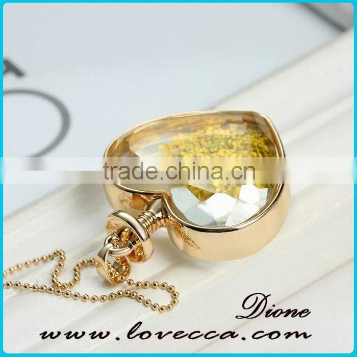 Latest Jewelry Accessories Real Flower Clear Galss Pendant with Chain