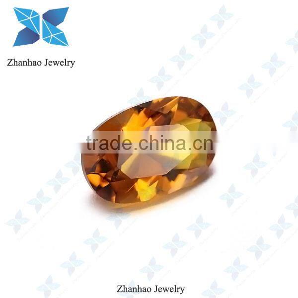 wholesale wax casting oval cut citrine synthetic nano gemstones