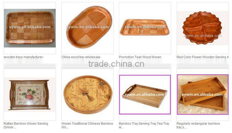 Bread and Tea House Bamboo Wooden Pastry Veneer Handle Bar Party Serving Tray Platter