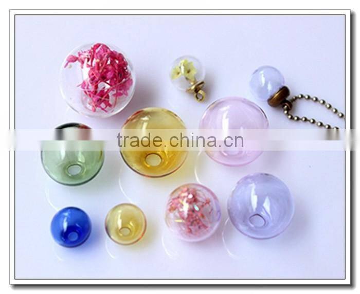 16mm18mm... hand blown Mini Large Medium cover crystal and cap, Hollow terrarium necklace pendants christmas clear glass ball
