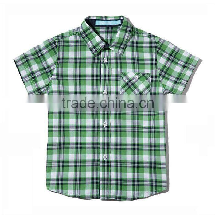 Kids dresses cheap cotton branded latest style custom checks boy shirt